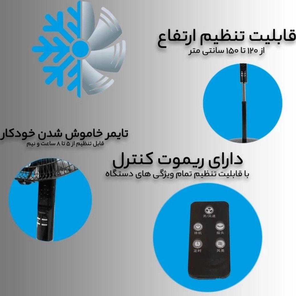 پنکه ایستاده کنترلی مشکی 5 پر اینترل ناسیونال آنیل